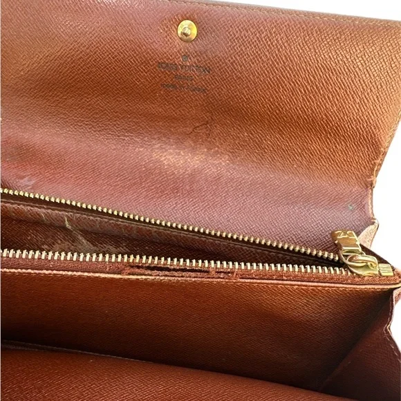 -TH0091 Vintage Louis Vuitton Long Sarah Wallet - Picture 10 of 11